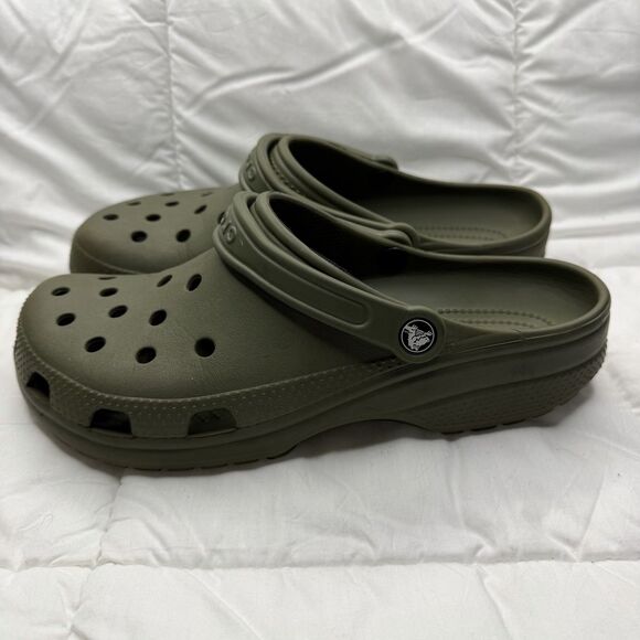 Crocs Unisex-Adult Classic Clogs Slip On Men 10 Women 12 Army Green Lightweight - Picture 3 of 8